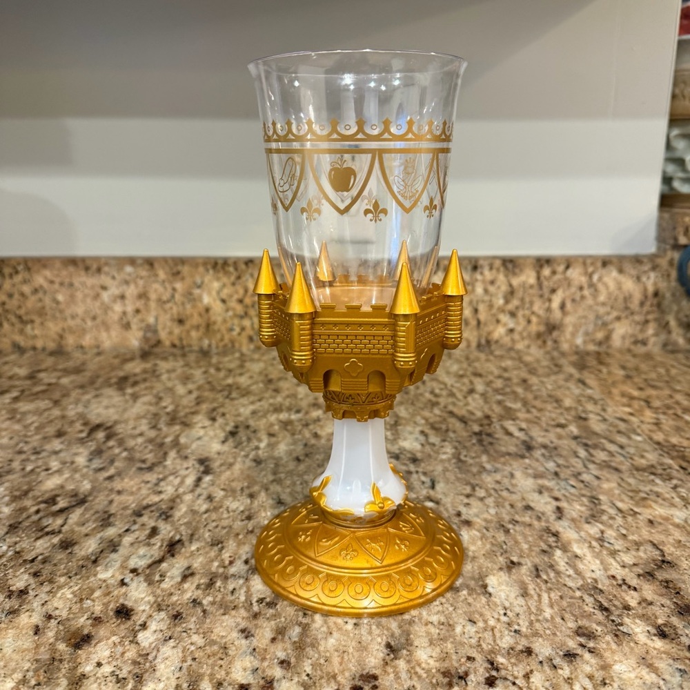 Disney Parks Be Our Guest Light Up Goblet Beauty Beast Cup Gold Castle Souvenir